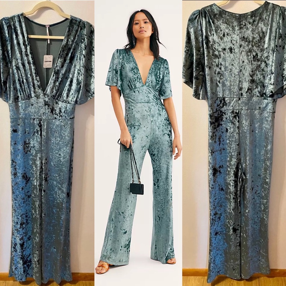Teal NWT Free People Night Fever Jumpsuit